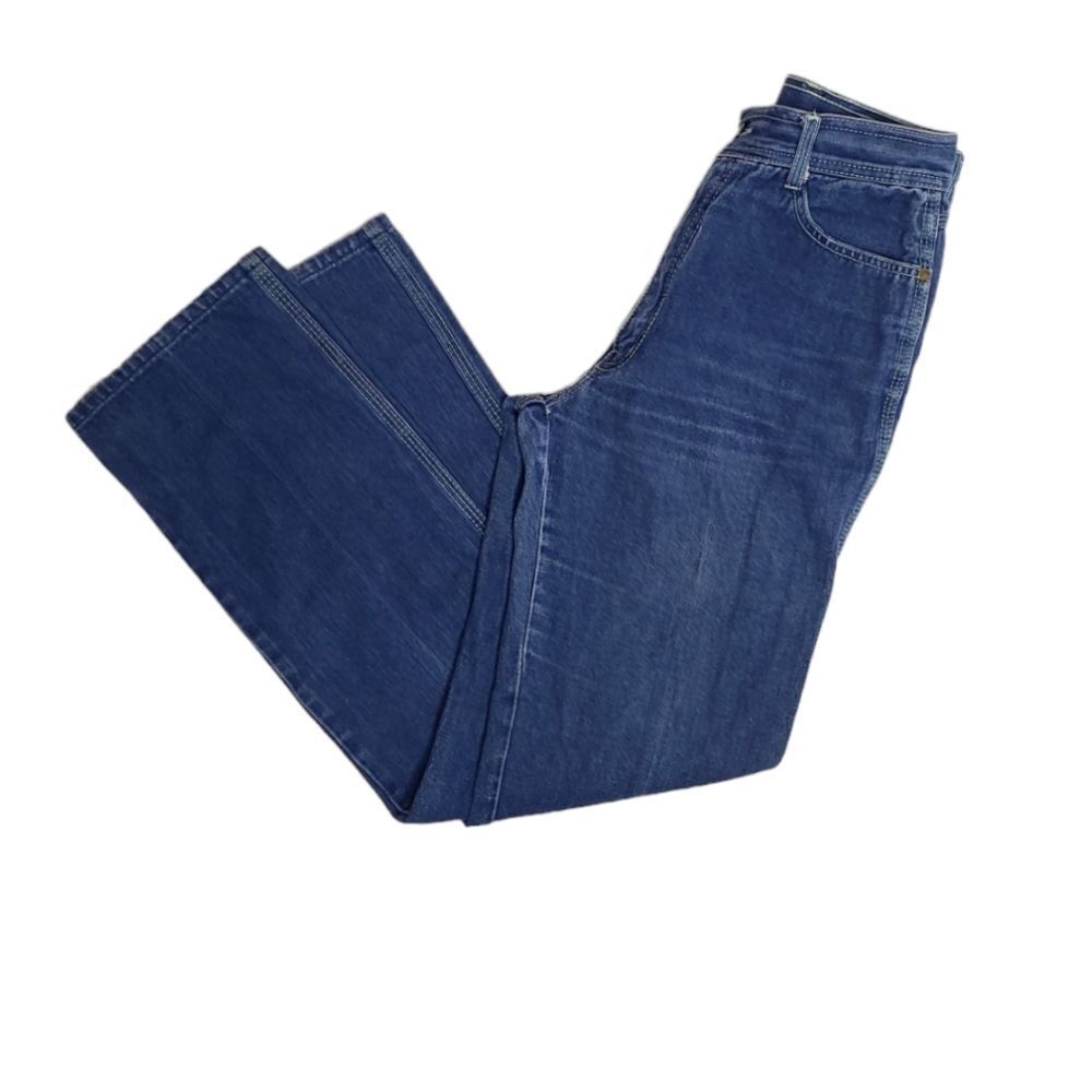 VINTAGE 80s high rise dark wash straight leg‎ western style jeans 4